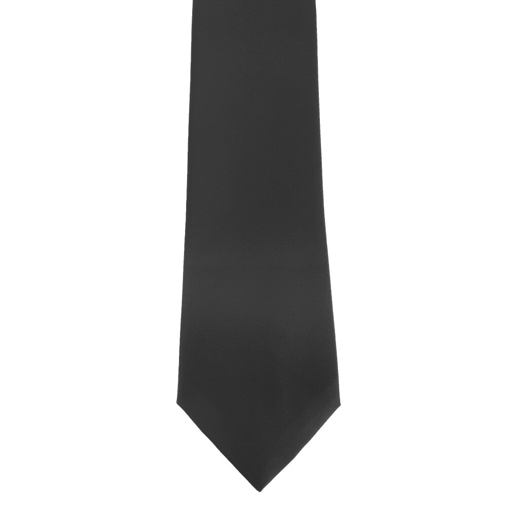 Premier Mens Plain Satin Tie (Narrow Blade) (Pack of 2) - Dark Grey