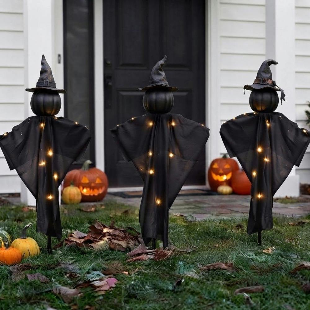 Garden Greatness 3 Pack Eerie Witch LED Halloween Stake Lights