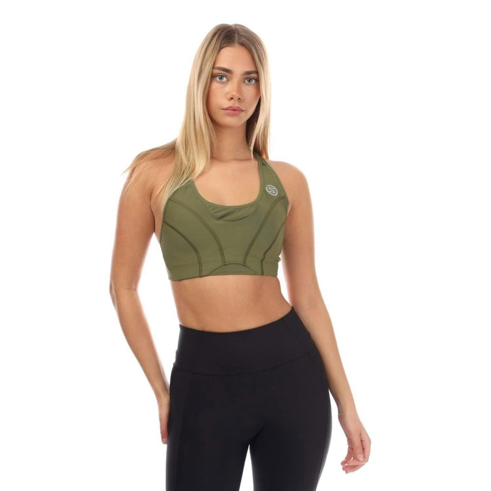 Skins Womens/Ladies Series-3 Hi-Impact Sports Bra - Khaki Green