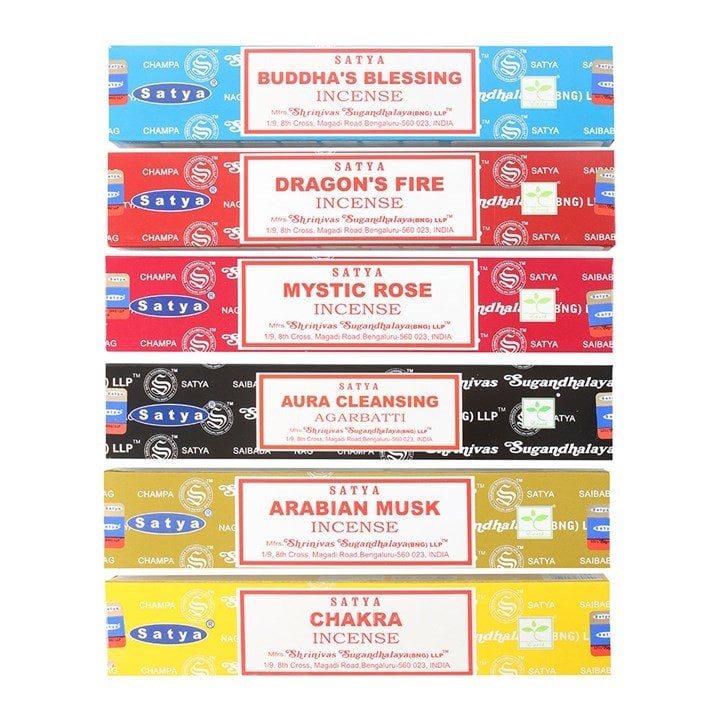 Serano 6 Packs of Assorted Fragrance Incense Sticks by Satya