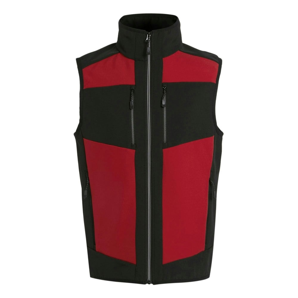 Regatta Professional Mens Colour Block Softshell Body Warmer - Classic Red/Black