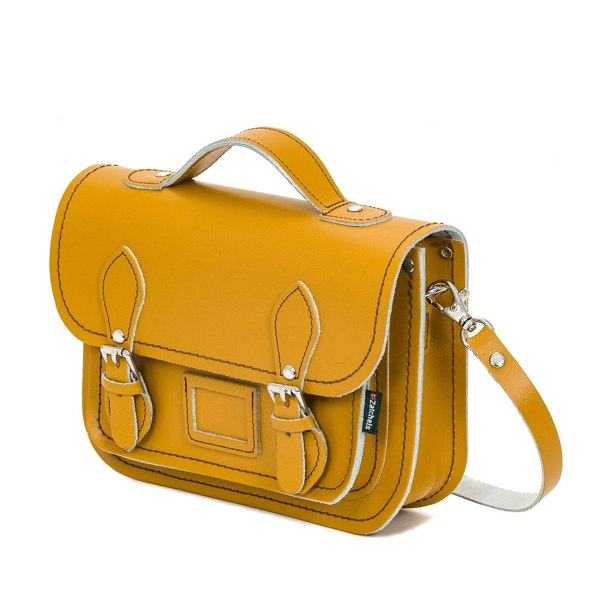 Yellow Ochre Leather Midi Satchel - Midi Satchel - Zatchels