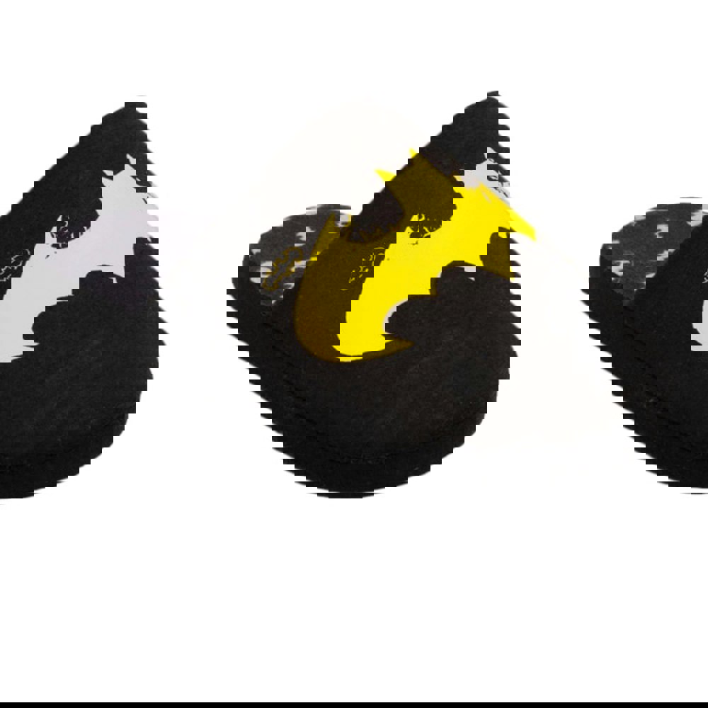 Batman Mens Distressed Logo Slippers - Black/Yellow