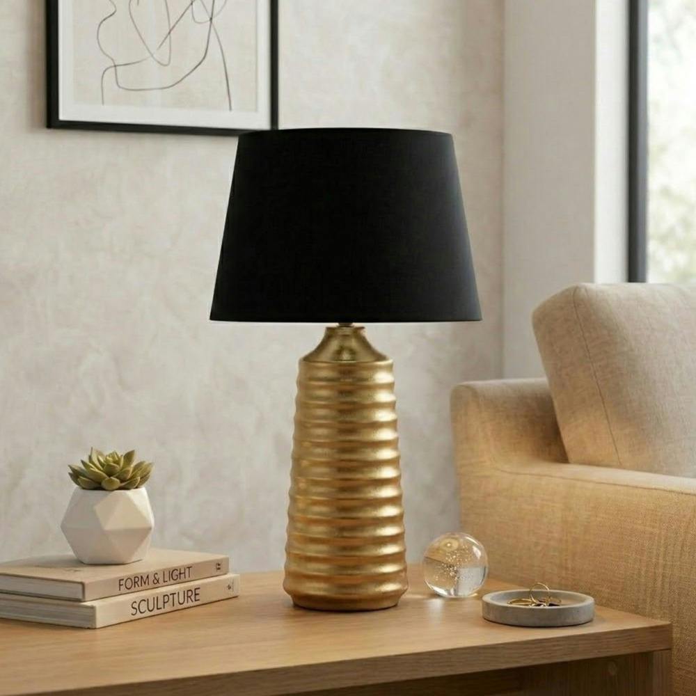 Garden Greatness Relica Brushed Wave Gold Table Lamp
