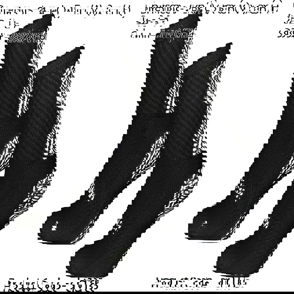Size 3-5 JUNIOR Anti Slip Grip Sports Socks - BLACK - Football Gym Running