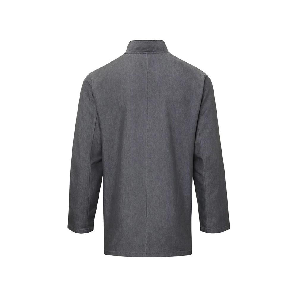Premier Unisex Adult Wrap Over Long-Sleeved Chef Jacket - Grey Denim