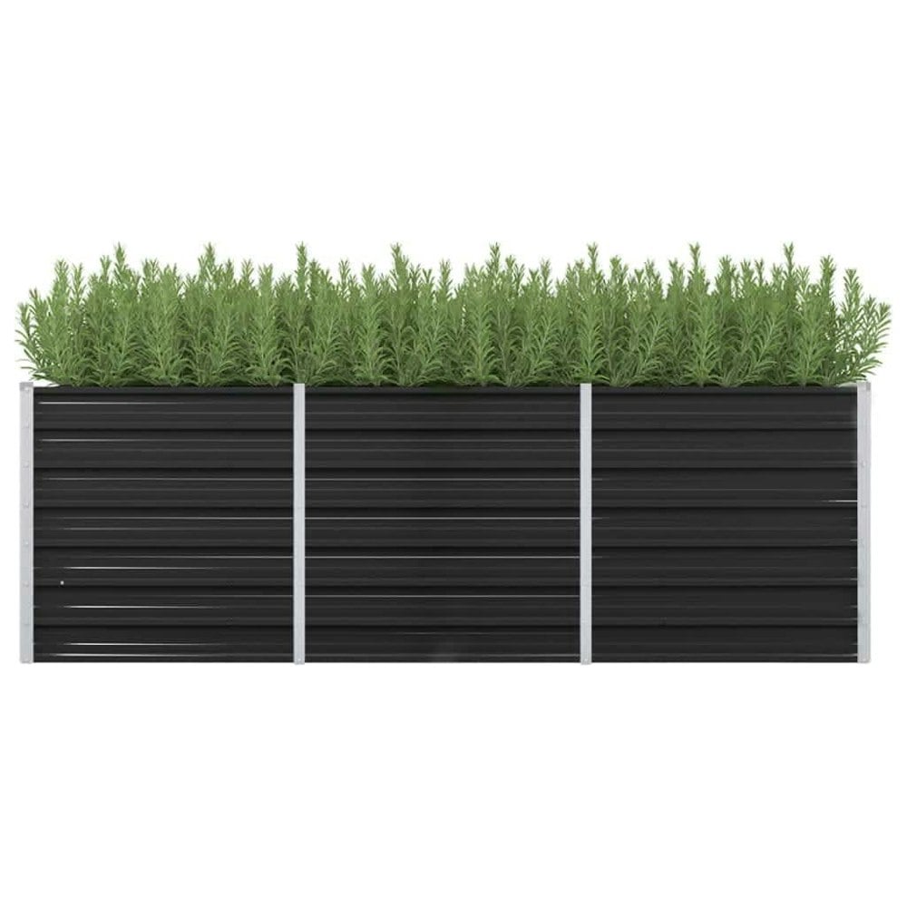 Berkfield Garden Raised Bed Anthracite 240x80x77 cm Galvanised Steel