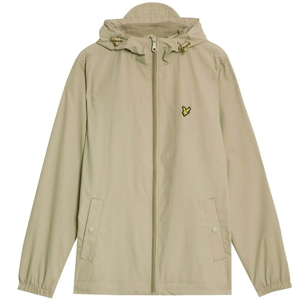 Lyle & Scott Branded Sage Unifrom Hooded Short Green Lightweight Jacket S