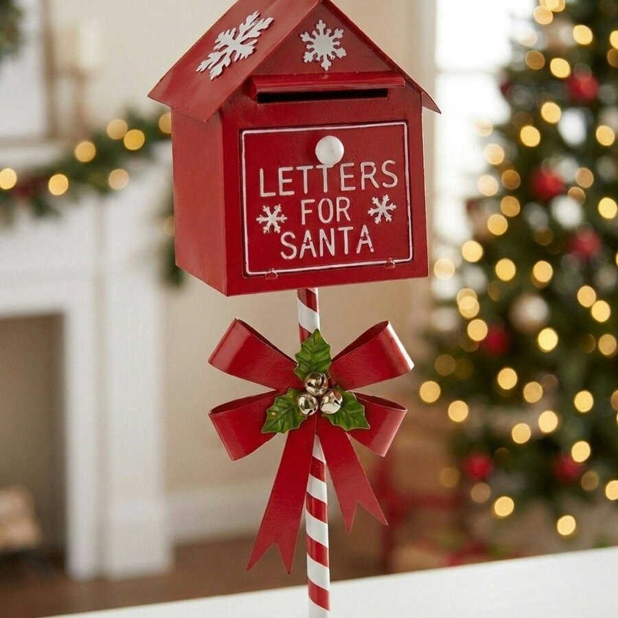 Garden Greatness Metal Letters to Santa Festive Mailbox