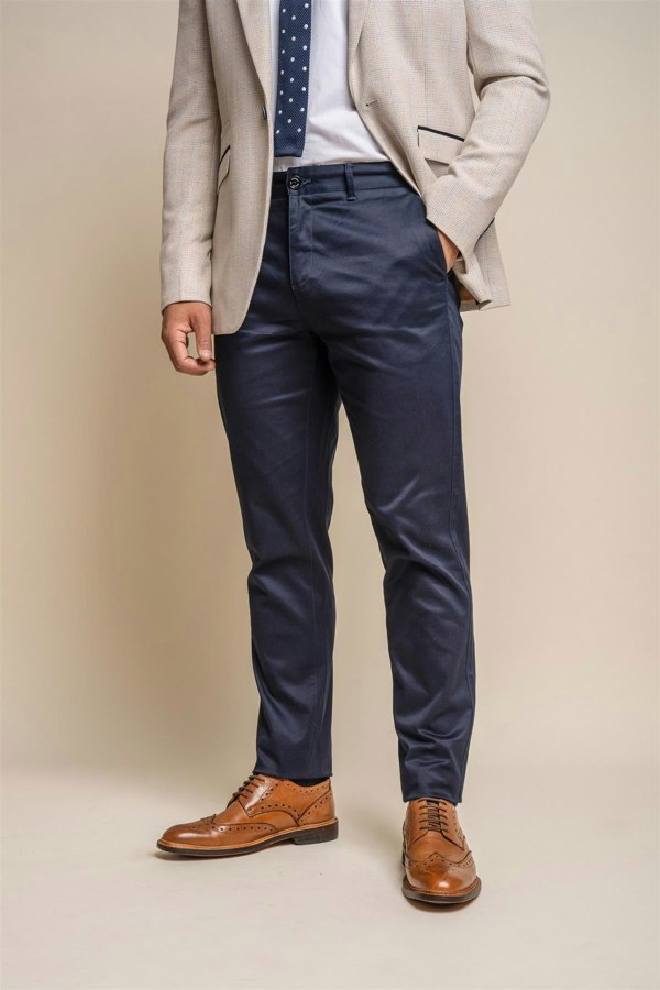 Dakota Navy Chinos Front