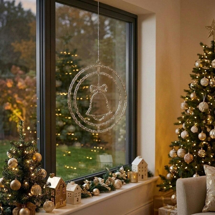 Garden Greatness Christmas Bell Window Hanging Light