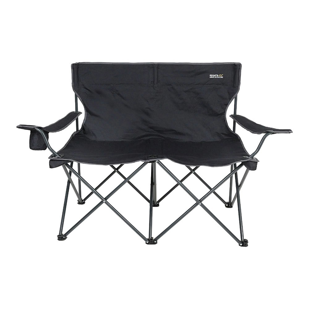 Regatta Isla Logo Travel 2 Person Camping Chair - Black/Grey