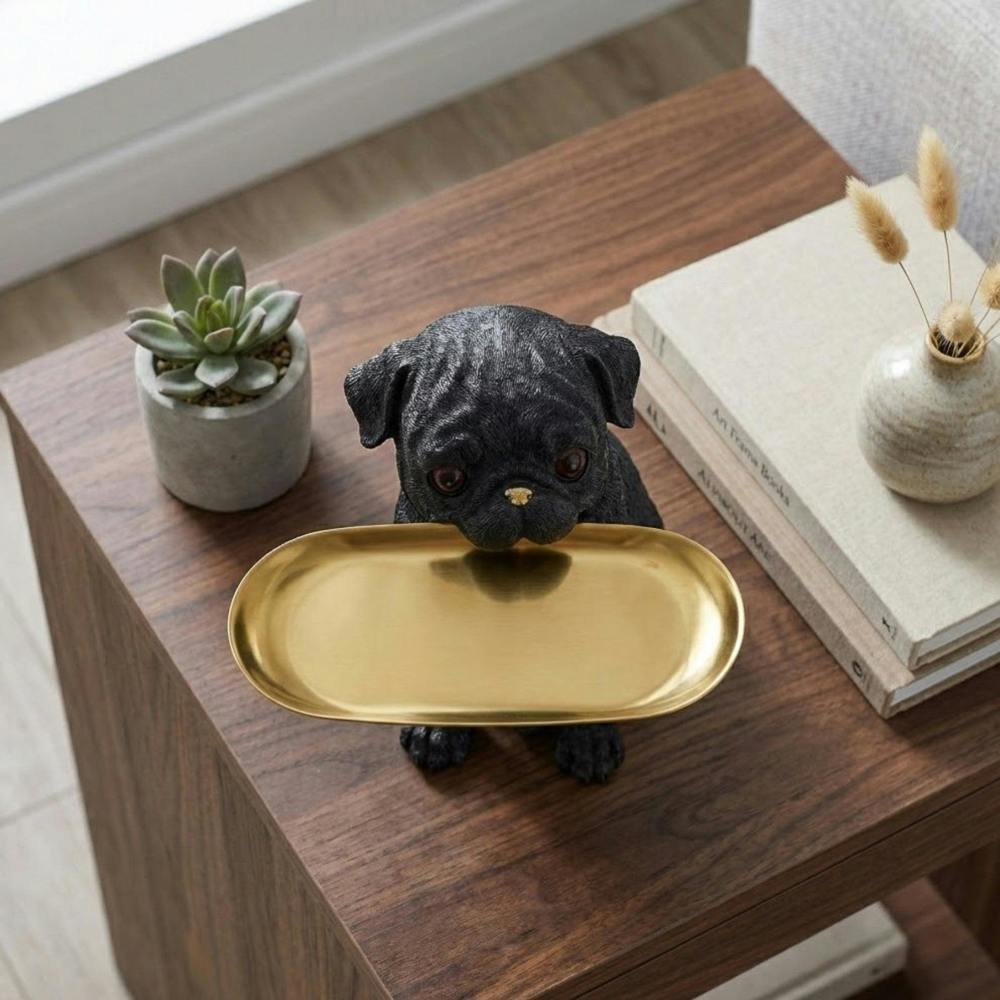 Garden Greatness Urban Pug Dog Holding Tray Decoration
