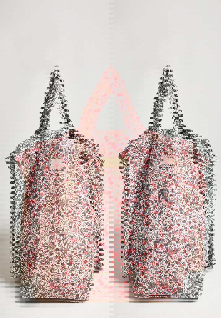Vintage print wash bag in pink