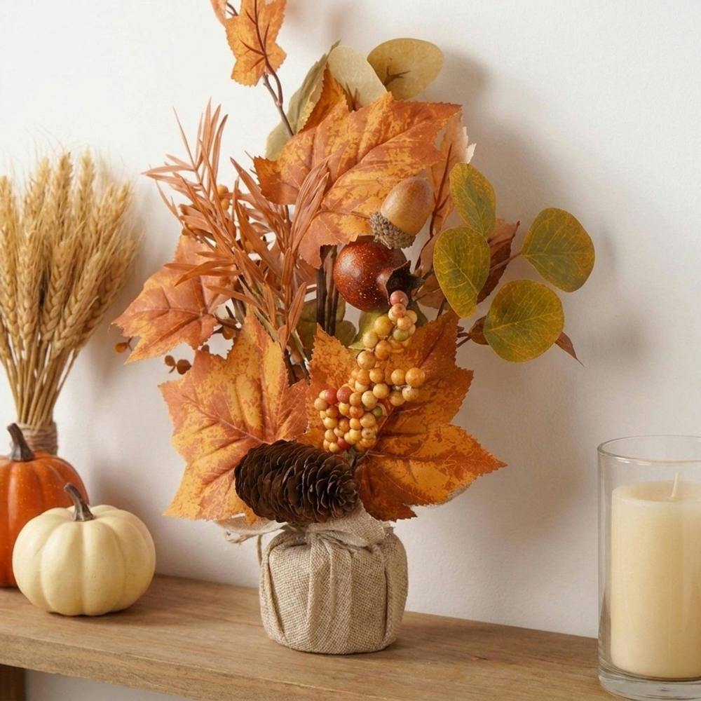 Garden Greatness Artificial Autumnal Potted Tree Display
