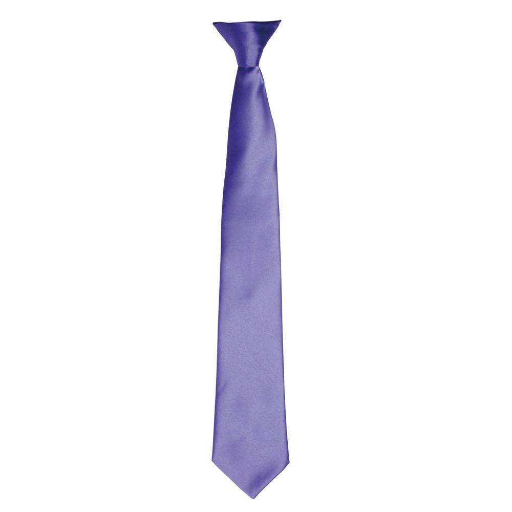 Premier Colours Mens Satin Clip Tie - Purple - Purple - One Size