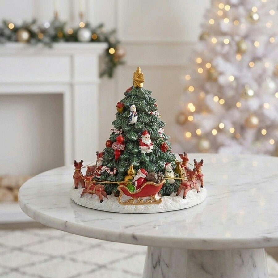 Garden Greatness Musical Revolving Santa Sleigh & Christmas Tree