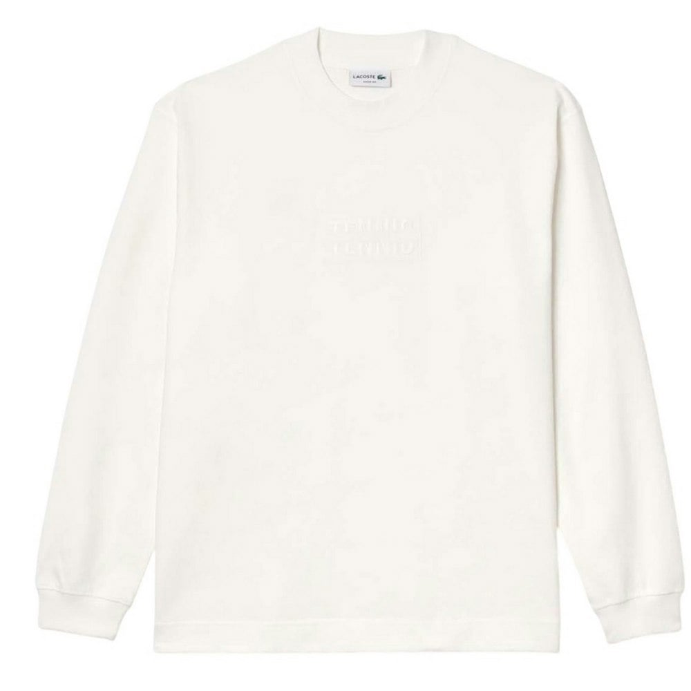 Lacoste Mens Cotton Loose Long-Sleeved T-Shirt - Cream