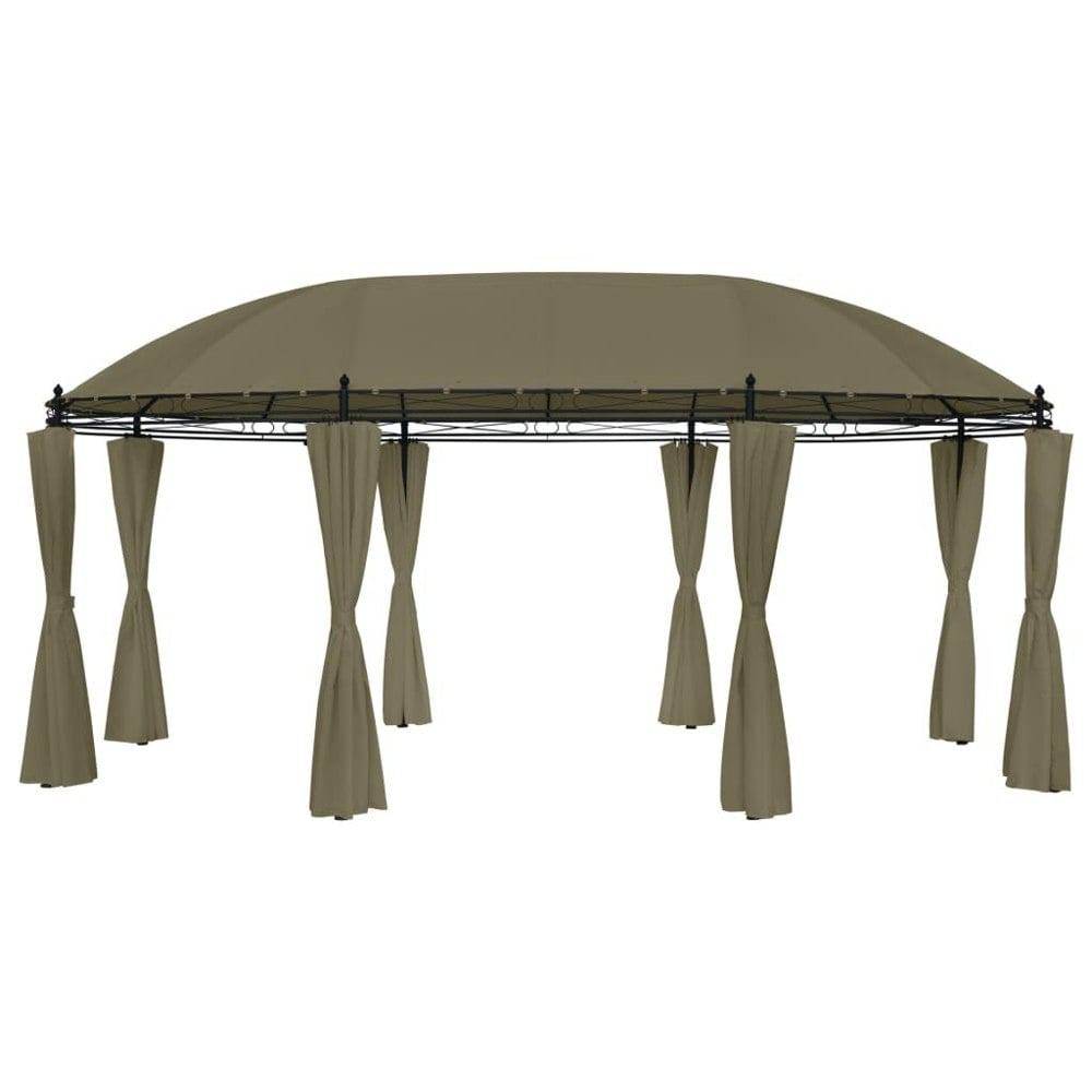 Berkfield Gazebo with Curtains 520x349x255 cm Taupe 180 g/ma_