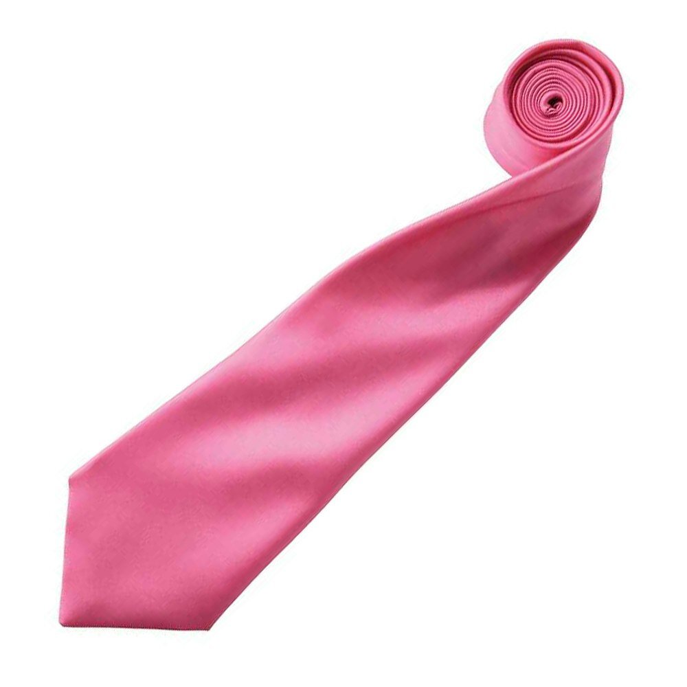 Premier Mens Plain Satin Tie (Narrow Blade) - Fuchsia
