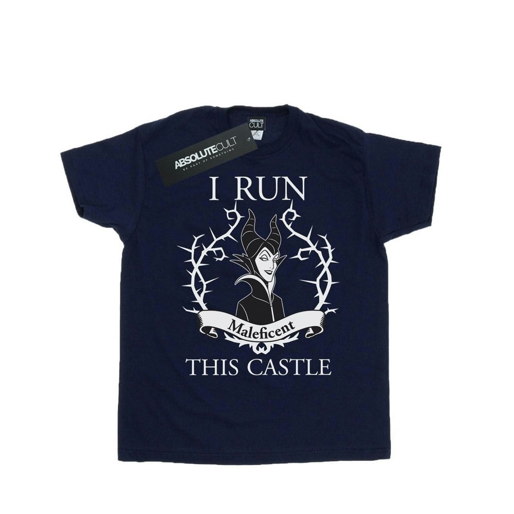 Disney Mens Maleficent I Run This Castle T-Shirt - Navy Blue