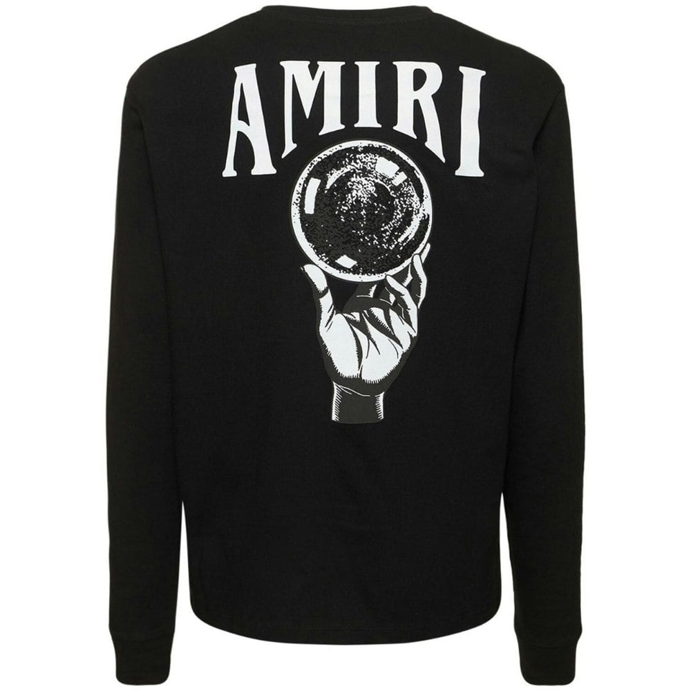 Amiri Crystal Ball Logo Long Sleeved T Shirt - Black