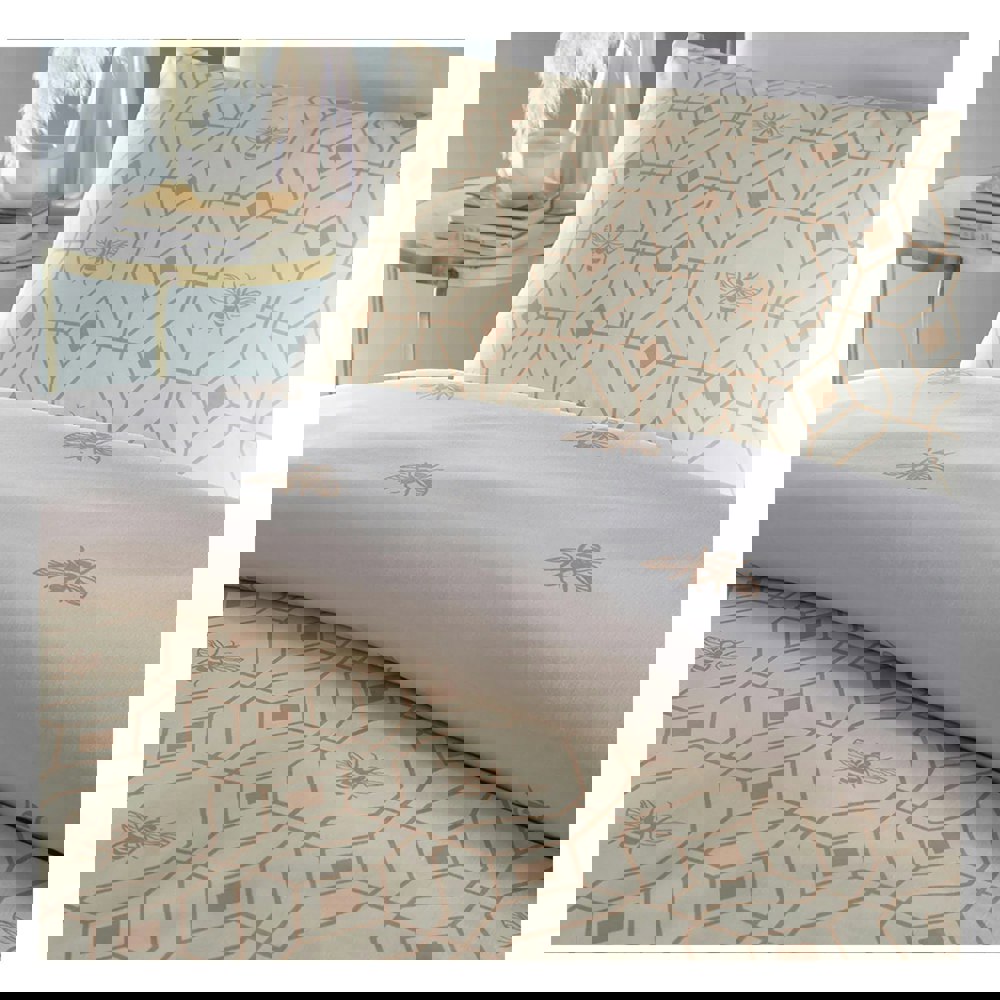 Furn Bee Deco Geometric Duvet Cover Set - Champagne