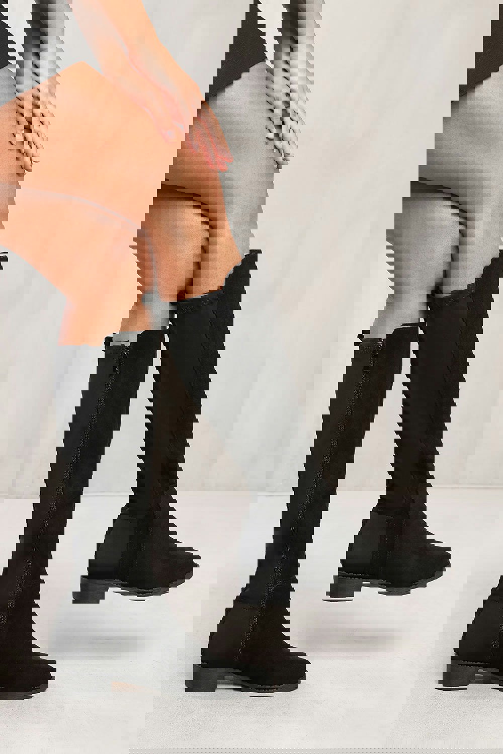 Where's That From Shiloh Knee High Boots With Side Zip in Black