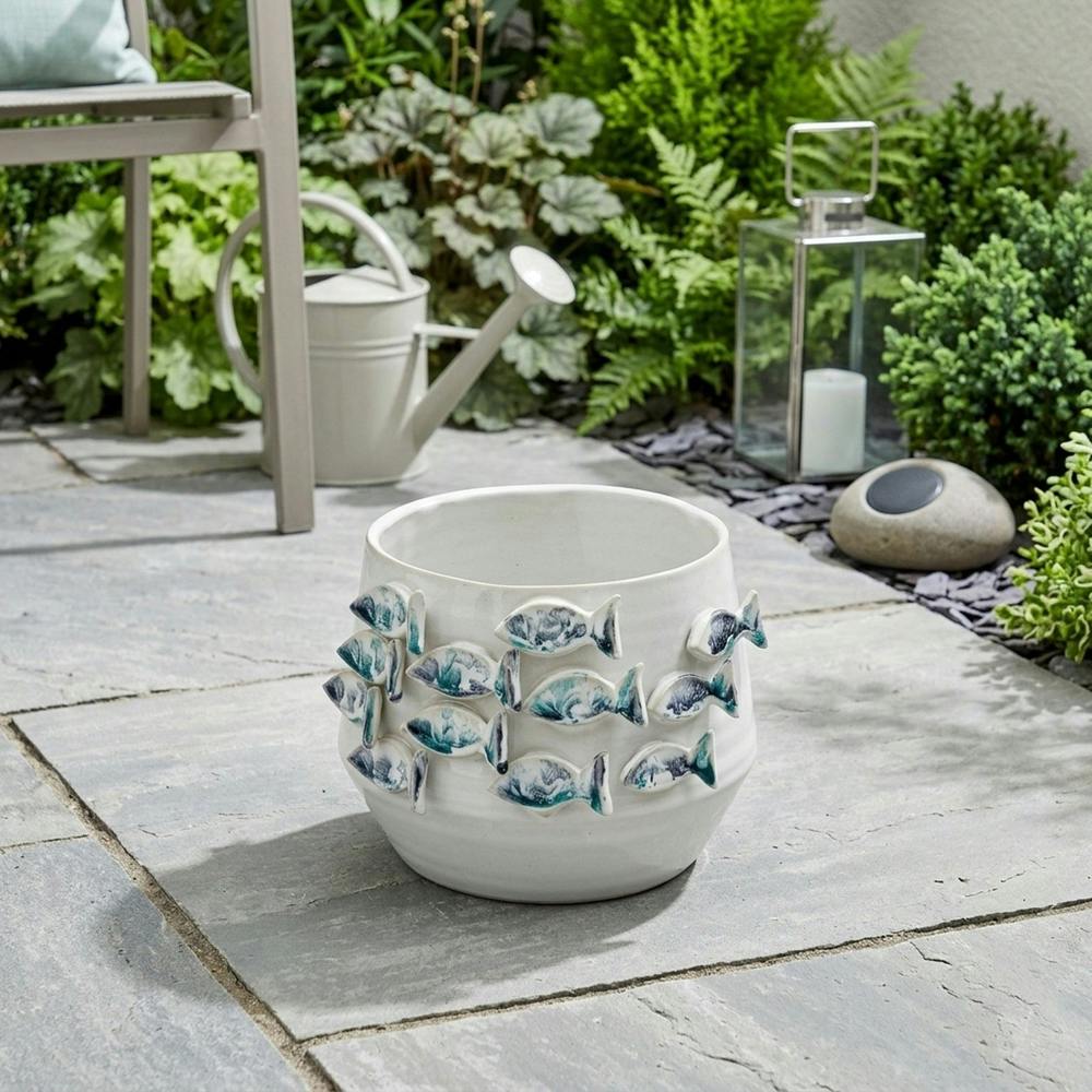 Garden Greatness Sculptural 3D Fish Garden Planter Pot
