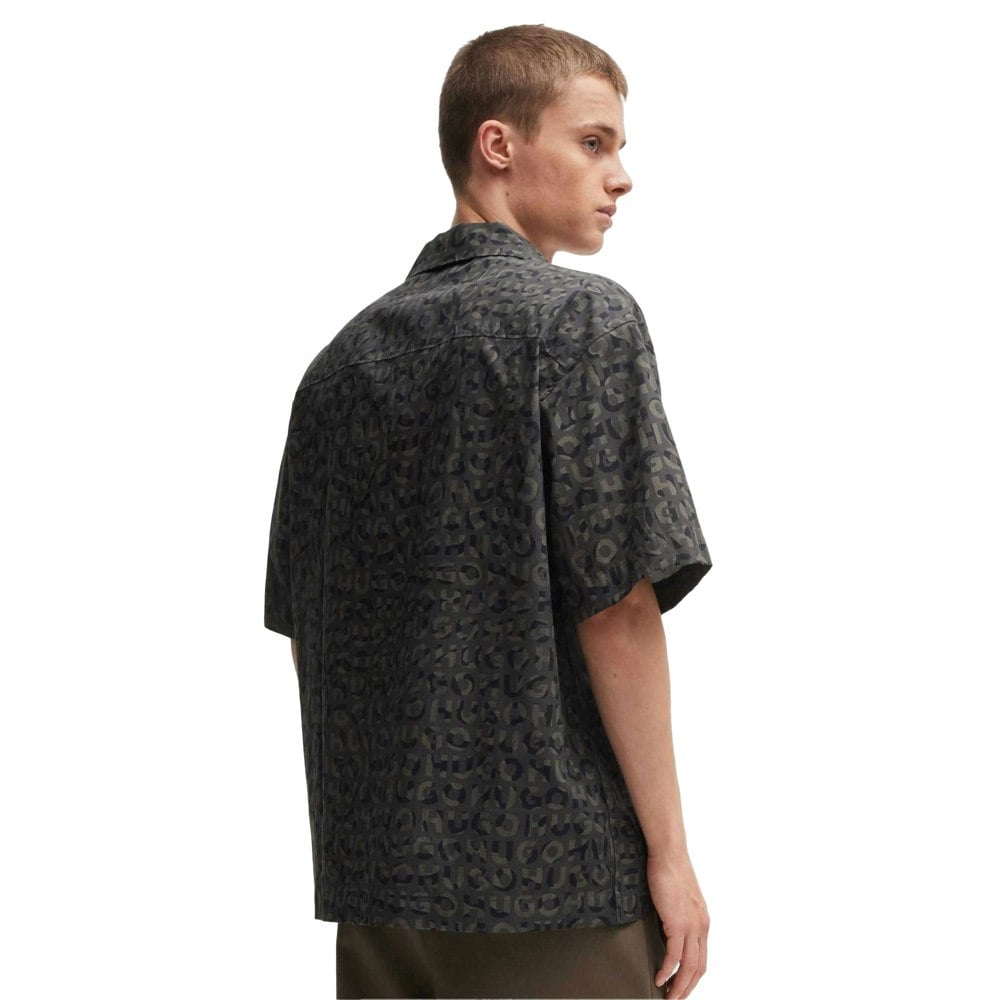 Hugo Mens Print Oversized Shirt - Black