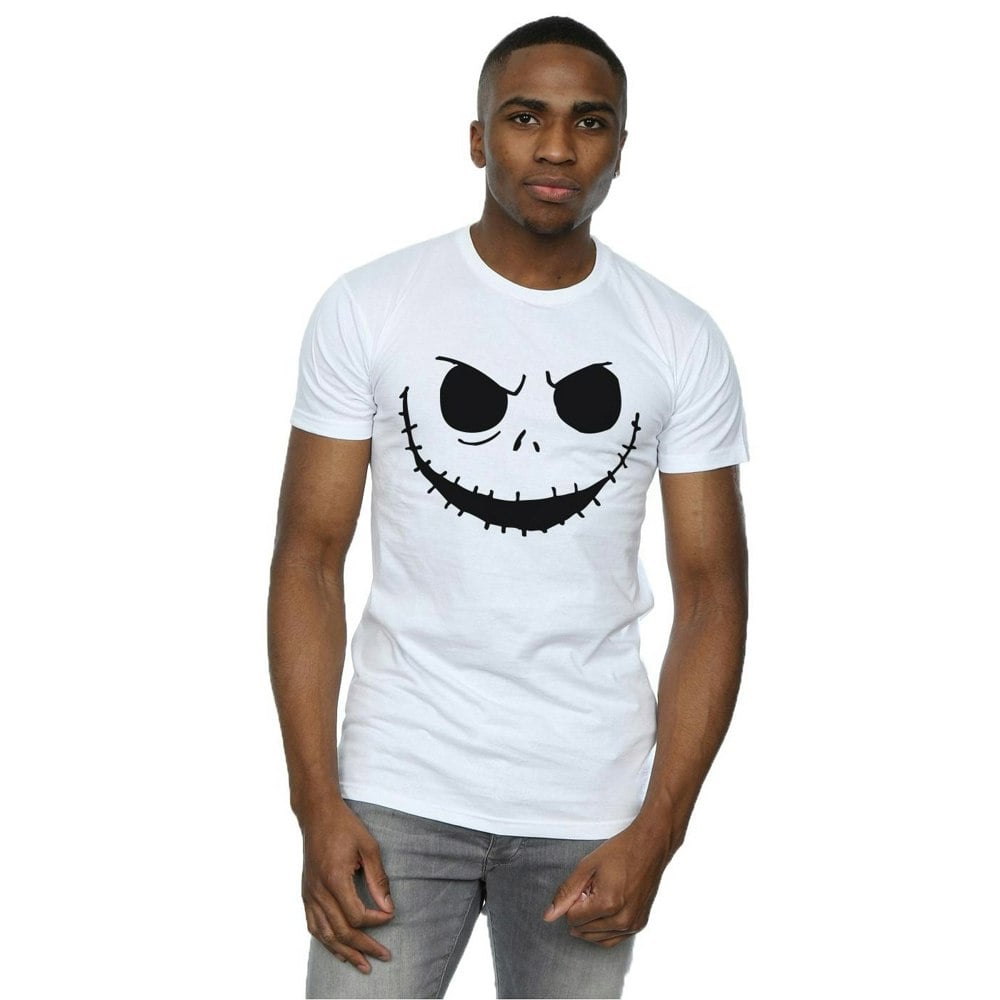 Disney Mens Nightmare Before Christmas Jack´s Face Bold T-Shirt - White