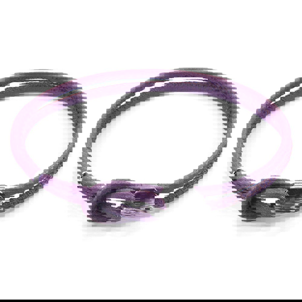 Anchor & Crew Lilac Purple Orla Silver and Nappa Leather Bracelet
