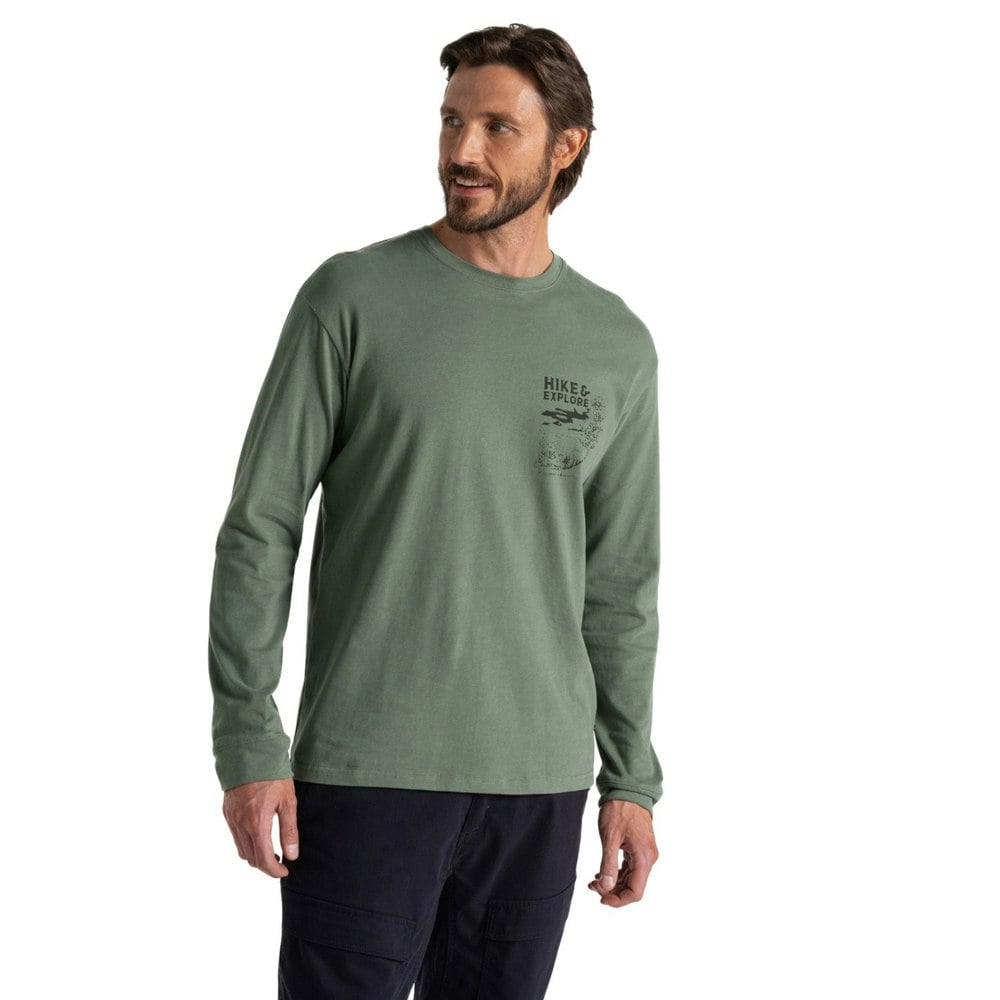 Craghoppers Mens National Trust Limestone Long-Sleeved T-Shirt - Laurel Green