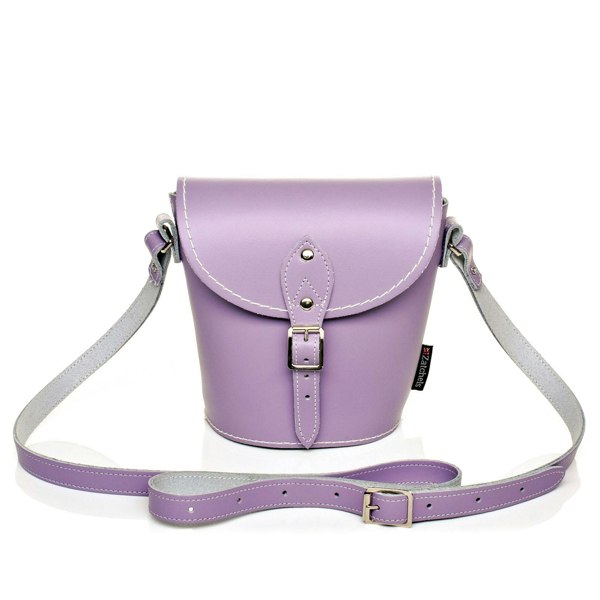 Pastel Violet Leather Barrel Bag - Barrel Bag - Zatchels