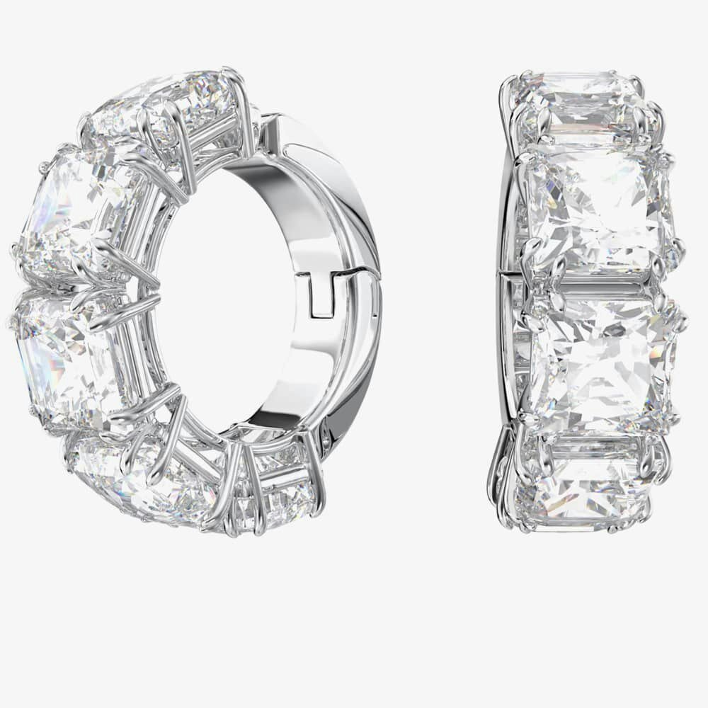 5602846 Swarovski Millenia Square Hoop Clip Earrings 5654557 | Rackhams