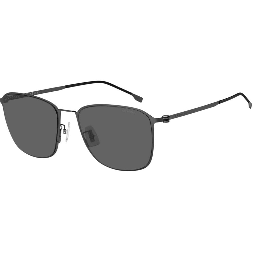 Hugo Boss Grey Polarised Lens Matte Dark Ruthenium Grey Sunglasses