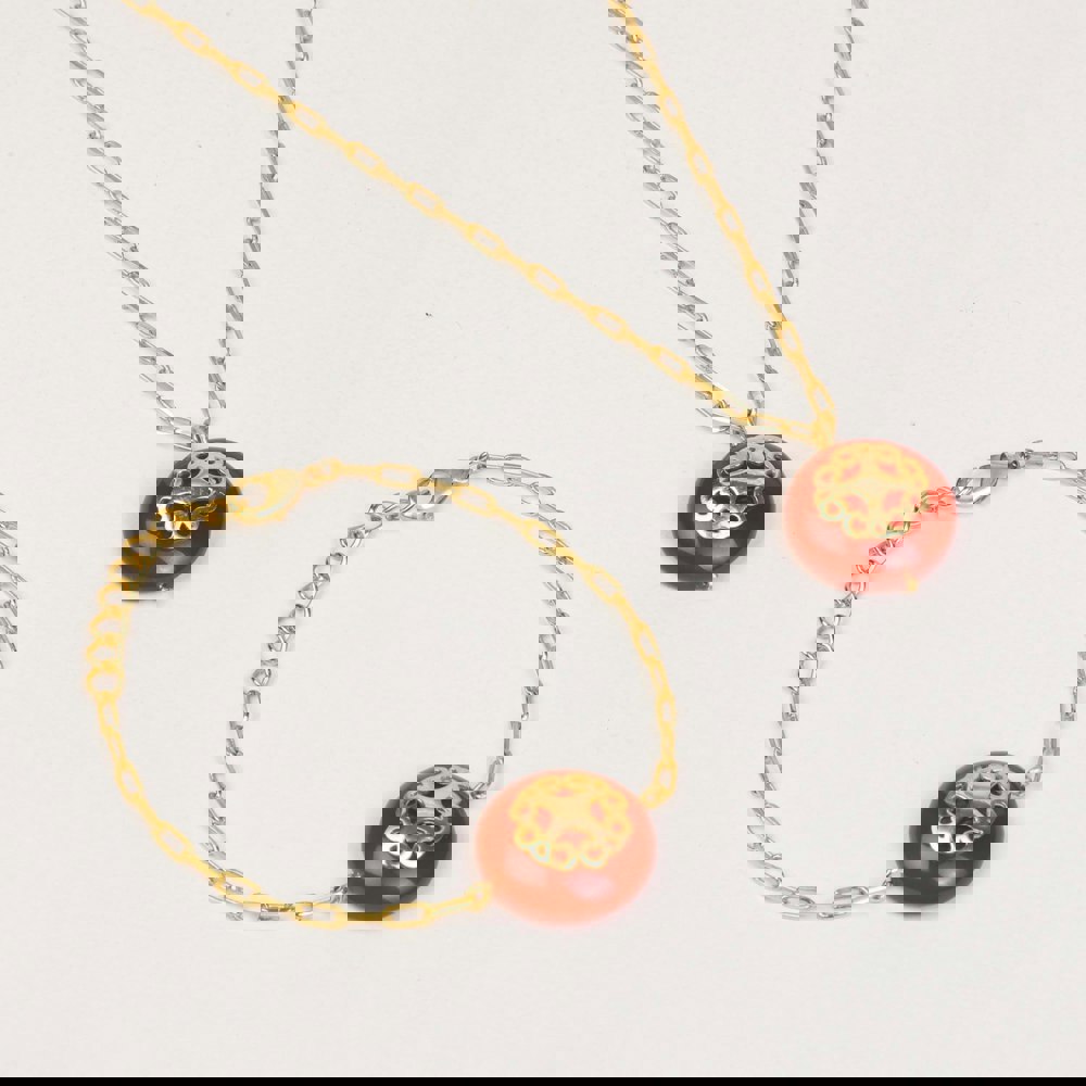 Melange Red Carnelian Necklace Bracelet Combo - Lila Rasa