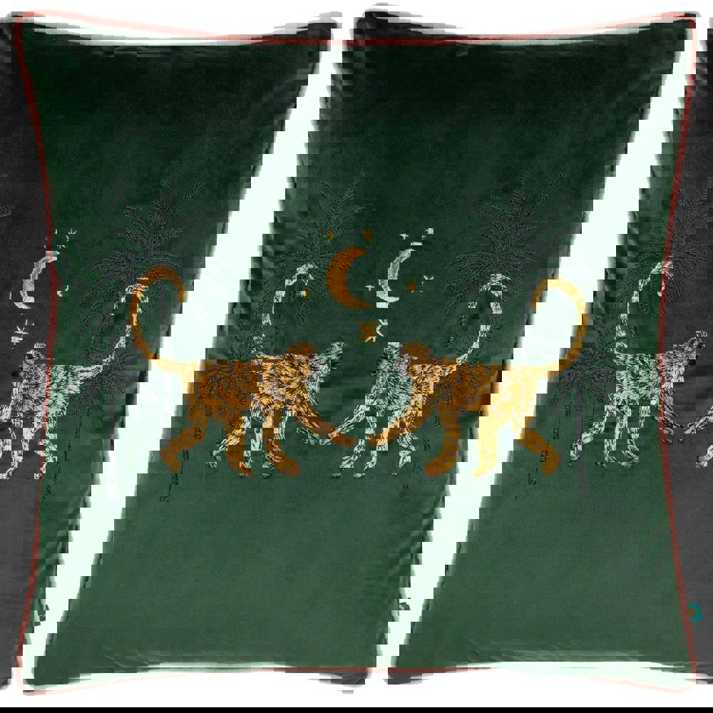 Wylder Dusk Monkey Cushion Cover - Emerald