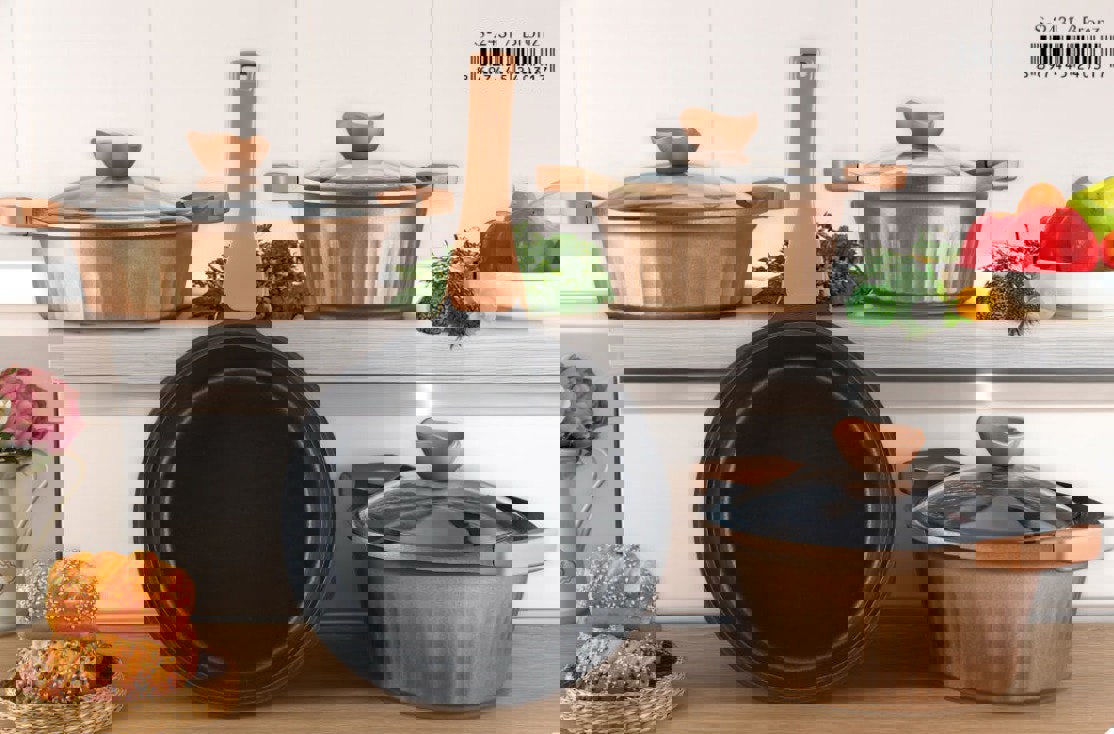 Rozi Vanezza Collection 7-Piece Non-Stick Cast Aluminium Cookware Set (Bronze)