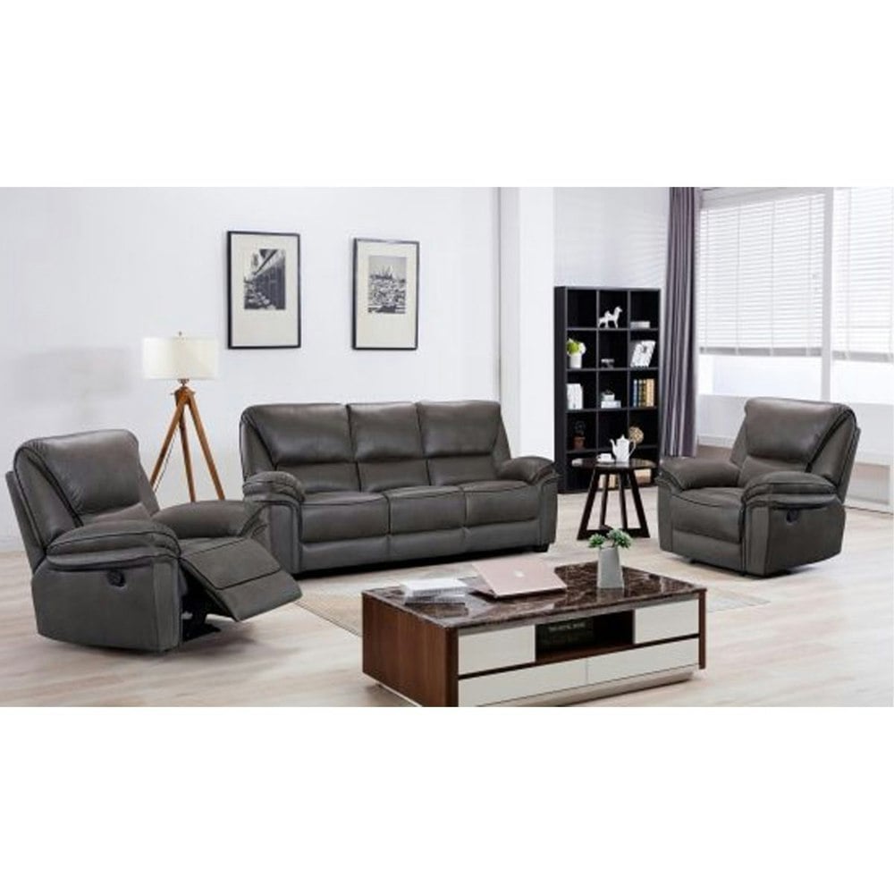 Boston Grey Suede Fabric 3 Piece Sofa Suite Sofa Suite
