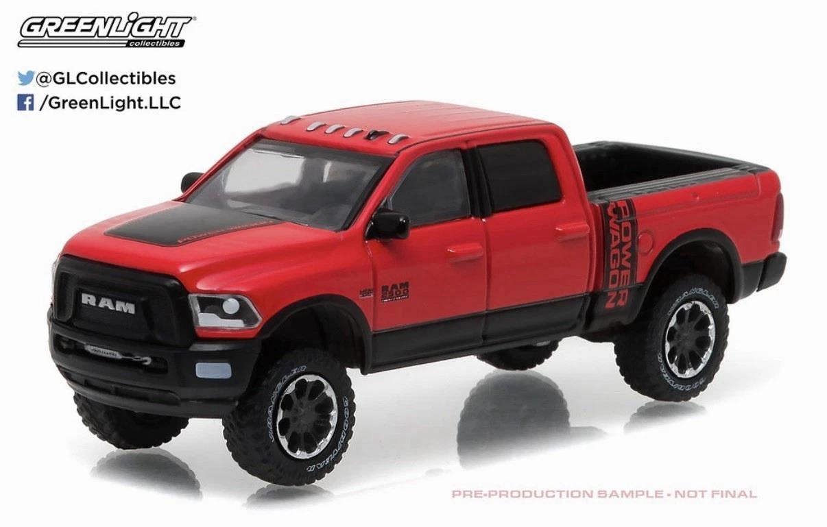 MCSlots 2017 RAM 2500 Power Wagon Flame Red With Black 1:64 Scale Greenlight 29873