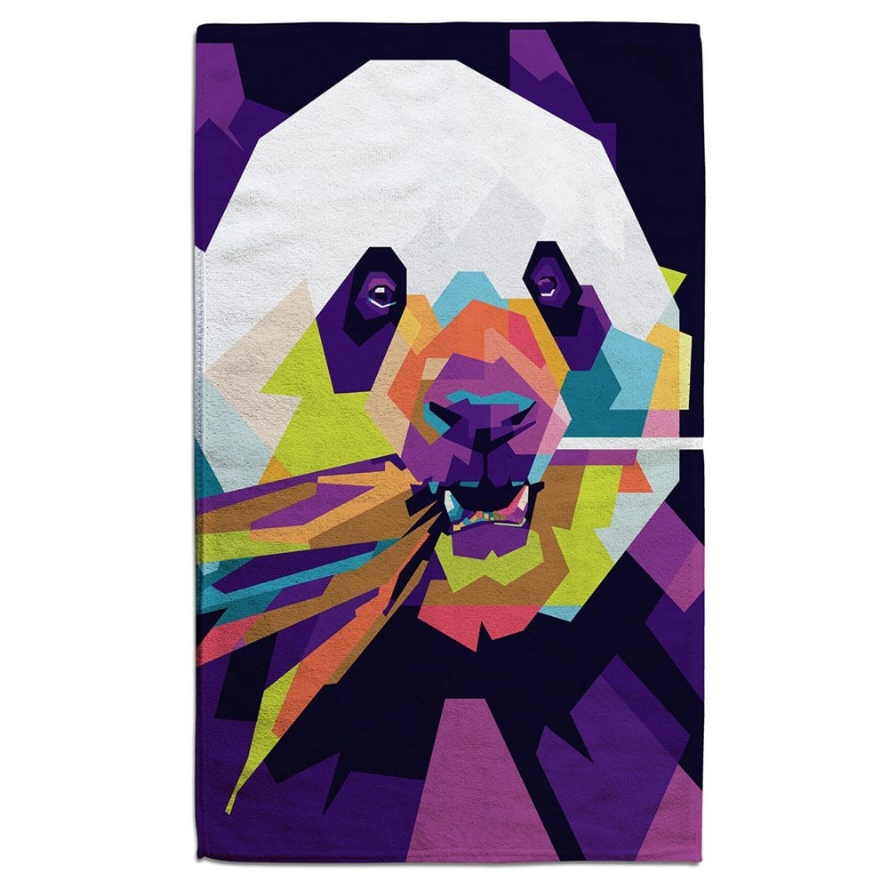 Benjamin Tate Design Colorful pop art of Panda (Bath Towel)