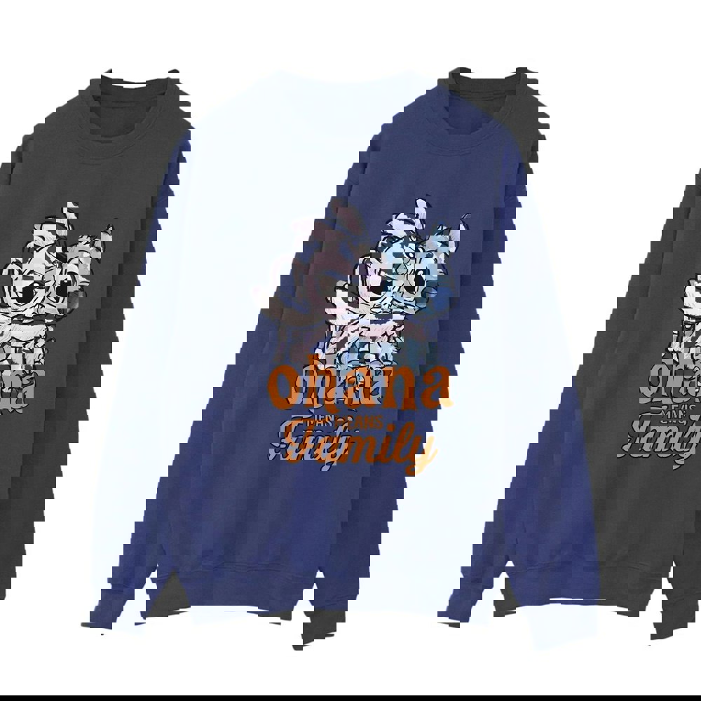 Disney Womens/Ladies Lilo And Stitch Ohana Angel Hug Sweatshirt - Navy Blue