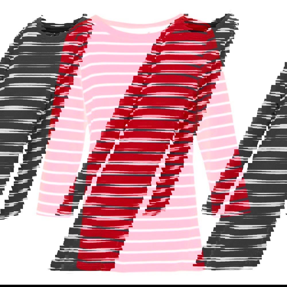 Regatta Womens/Ladies Baylette II Striped T-Shirt - High Risk Red/White