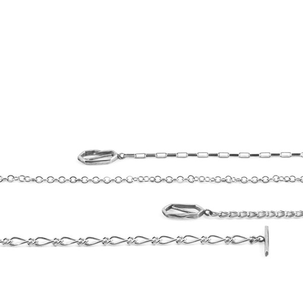 Anchor & Crew Twist Silver Chain T-Bar Bracelet Collection