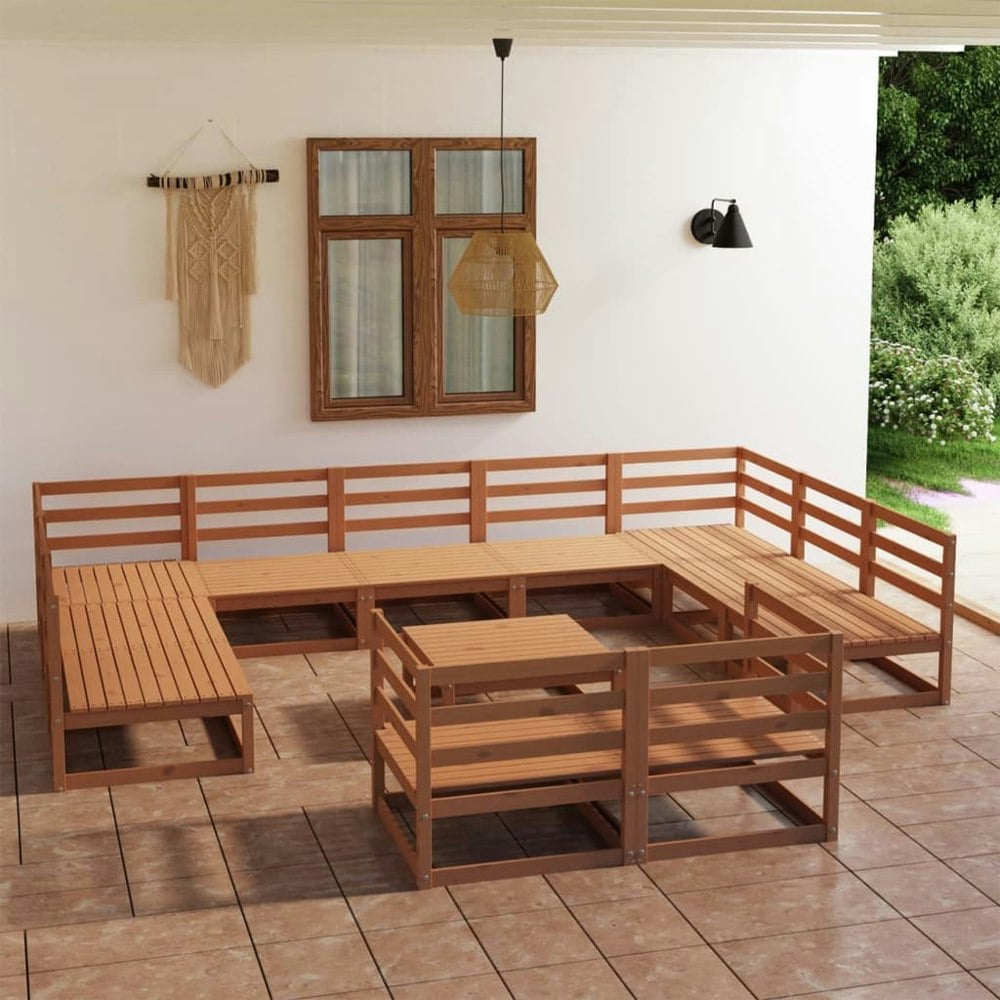 Berkfield 12 Piece Garden Lounge Set Solid Pinewood
