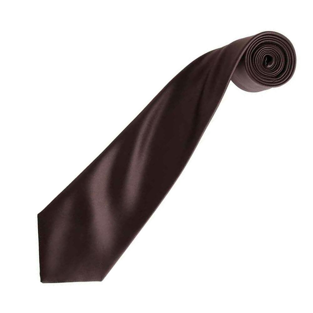 Premier Unisex Adult Colours Satin Tie - Brown