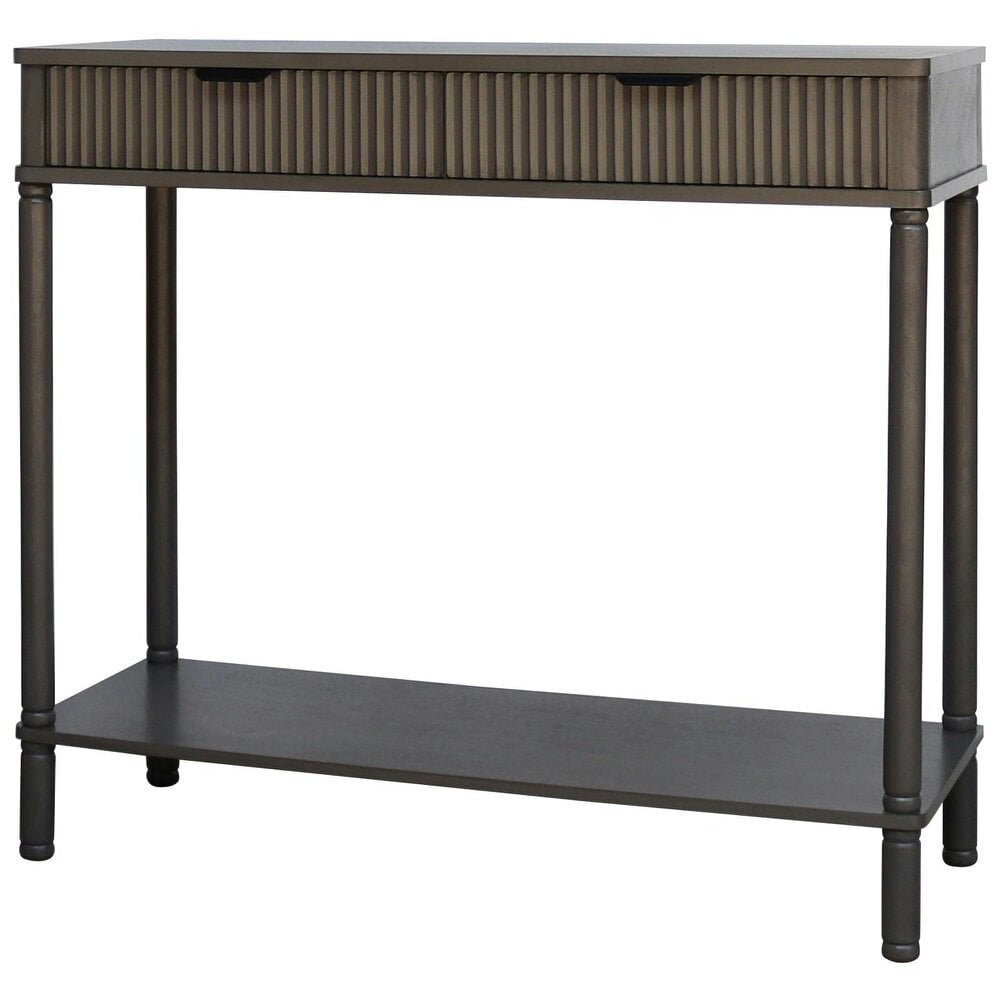 Wyld Haus Sagevale 2 Drawer Ribbed Console Table with Bottom Shelf