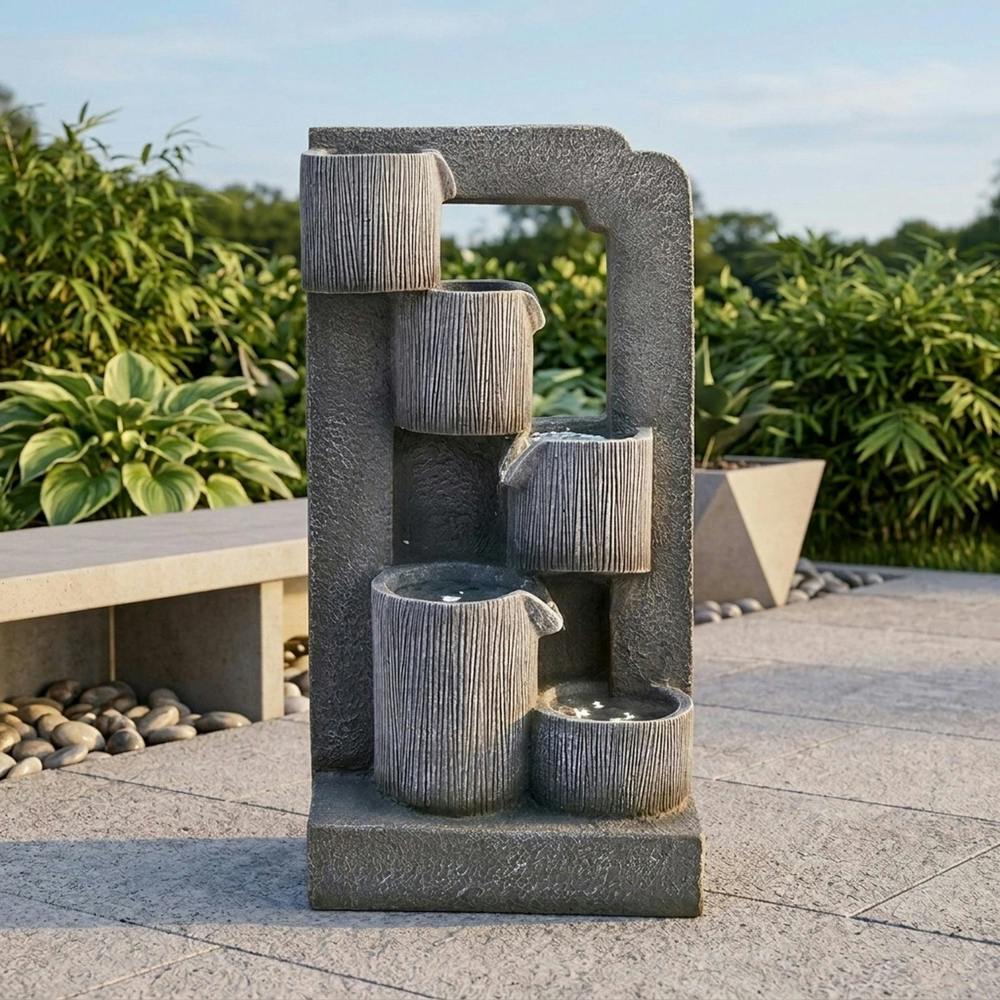 Garden Greatness Lunaria 5 Pots Stacked Water Feature