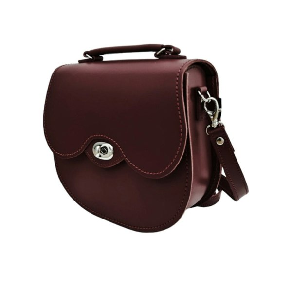 Zatchels Handmade Leather Twist Lock Saddle Bag - Oxblood